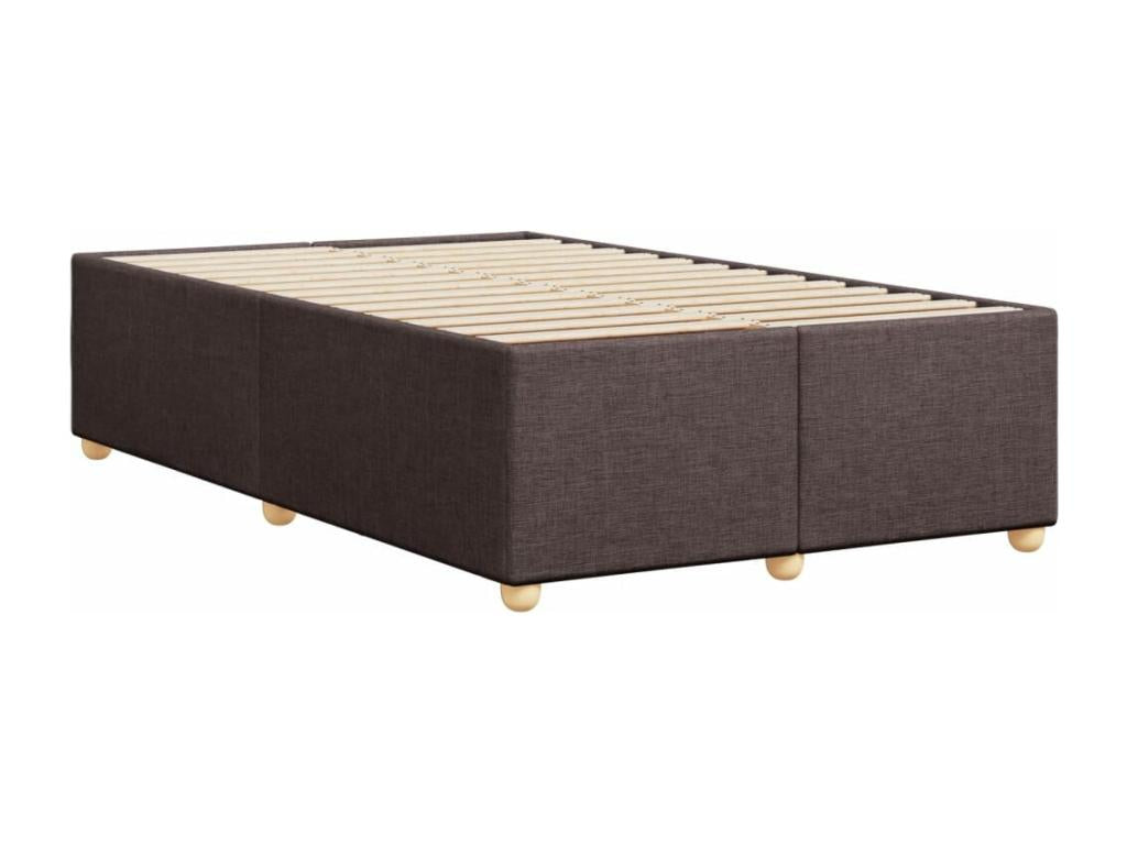 Bed frame without mattress, dark brown, 120x200 cm, fabric, 97231XEOP