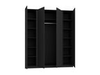 4-door wardrobe with external slats - 200 cm - oak/black Sunmeub - Sunmeub 99861QKFZ
