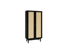 Fir wood wardrobe with black rattan weave, 180x80cm - Sunmeub 43434RIRW
