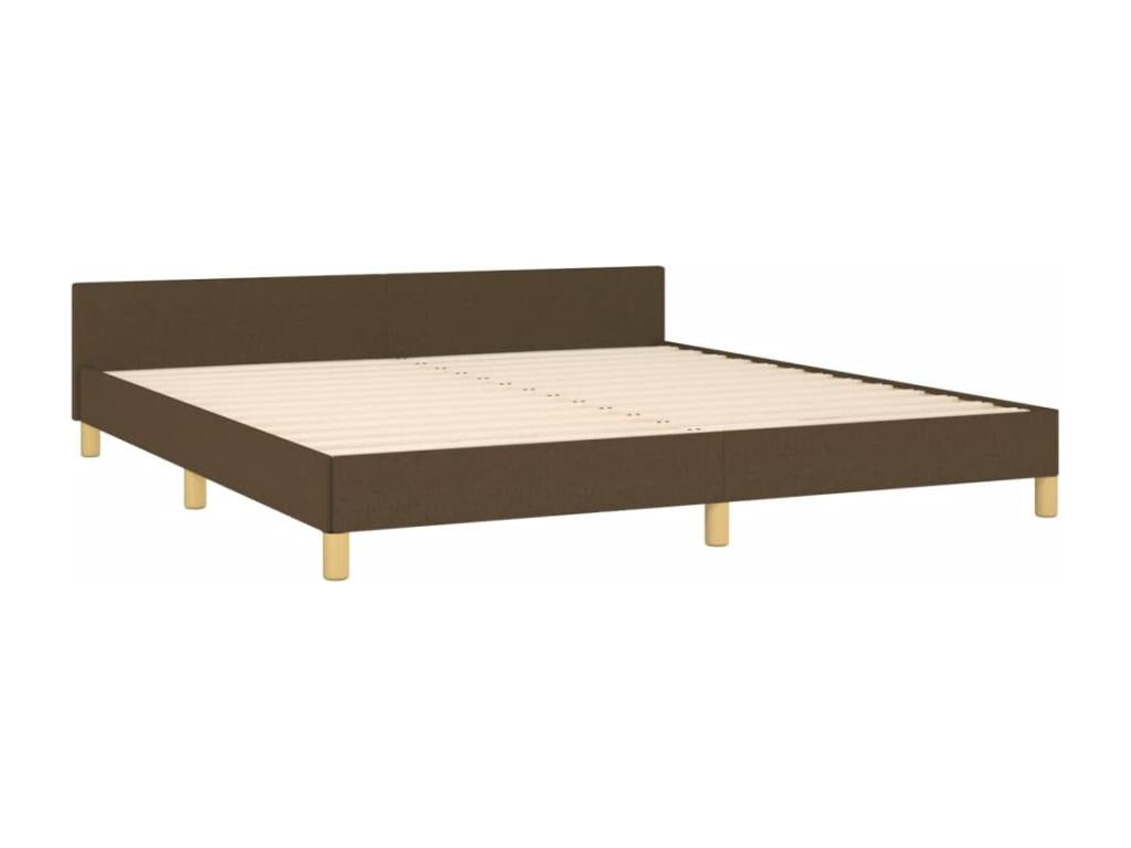 Bed frame with headboard, dark brown, 160x200 cm, fabric, 63567GLSP