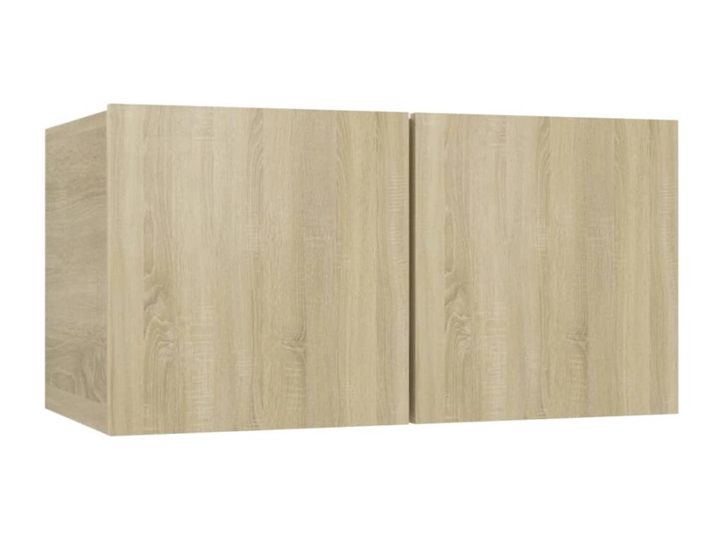 Sunmeub 7-Piece Oak Engineered Wood TV Stand Set 27863AFUR