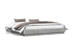 Concrete grey bed frame 200x200 cm engineered wood 76371ZVRH