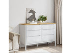 Sunmeub white chest of drawers in solid pine wood 04117BKCK