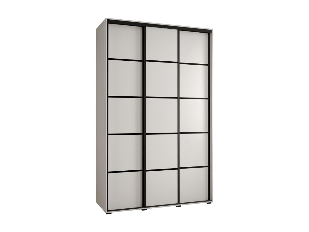 Sunmeub 4 Sliding Door Wardrobe 235.2/150/60 3 Doors White/White/Black 11472ZPHM
