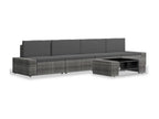 5-piece garden furniture set, grey wicker resin, 2 56137KUEO