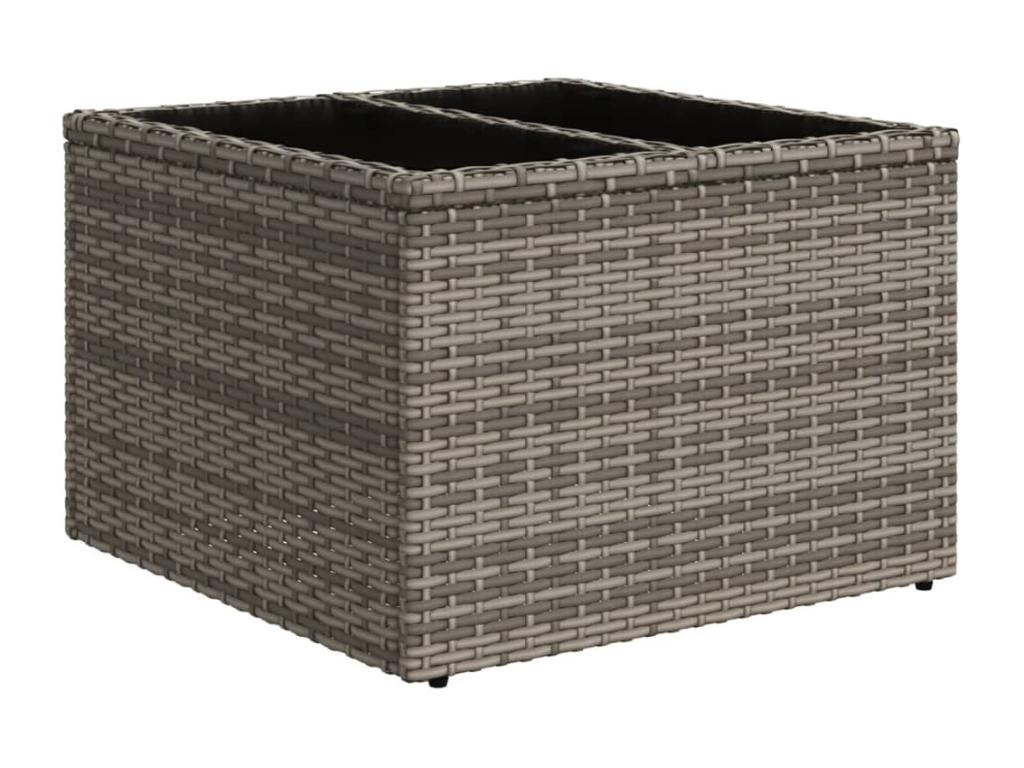 7-piece garden furniture set with cushions, grey wicker resin, 51115OTBL