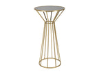 Round gold-tone metal table with mirrored top, 50x100 cm, 71653BWET