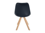 Set of 4 dining chairs - Faux leather / Wood - Black - Sunmeub 00716KZCX