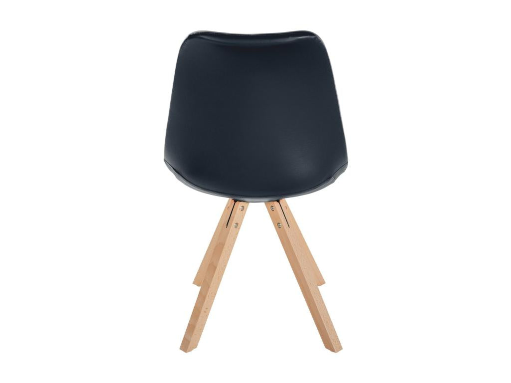 Set of 4 dining chairs - Faux leather / Wood - Black - Sunmeub 00716KZCX