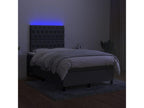 Upholstered bed base and mattress with LED lighting, Dark Grey, 120x200 cm, Fabric 50169VRRE
