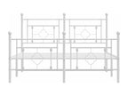Metal bed frame with headboard and footboard, white, 140x190 cm, 31695QCPV