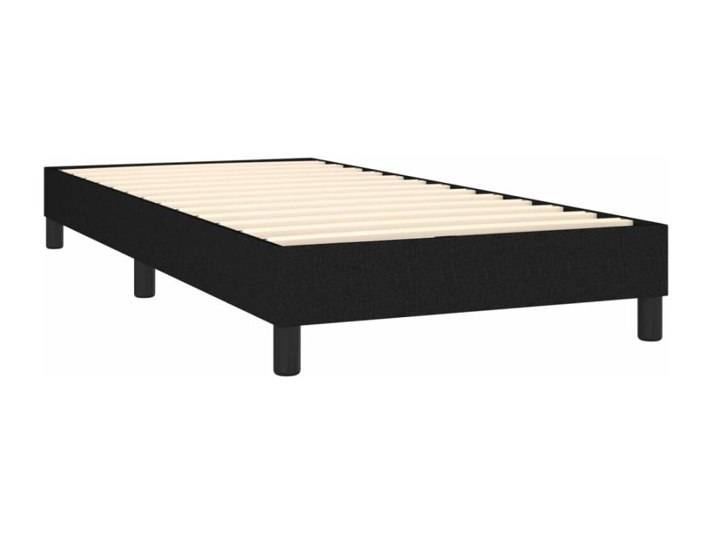 Upholstered bed base with mattress, black, 90x200 cm, fabric, 47849DRBO