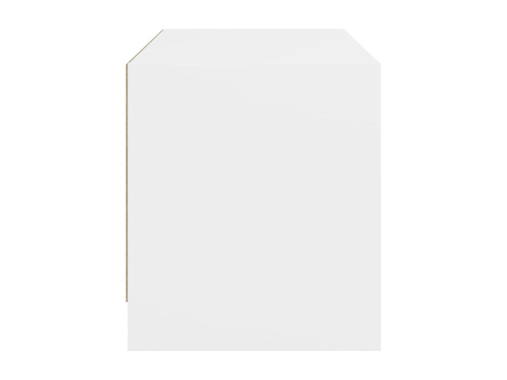 TV stand with white glass doors 68x37x42 cm 64875CWAL