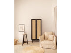 Fir wood wardrobe with black rattan weave, 180x80cm - Sunmeub 43434RIRW