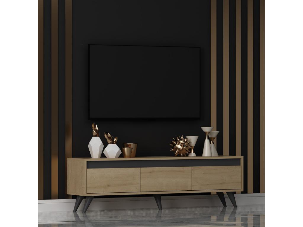 Sunmeub Modern TV Stand, 150cm Wide, Light Oak, 92322ZPHB