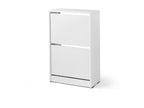 Shoe cabinet with 2 sliding doors, 83x51x26 cm, white - Sunmeub 64915AFQX