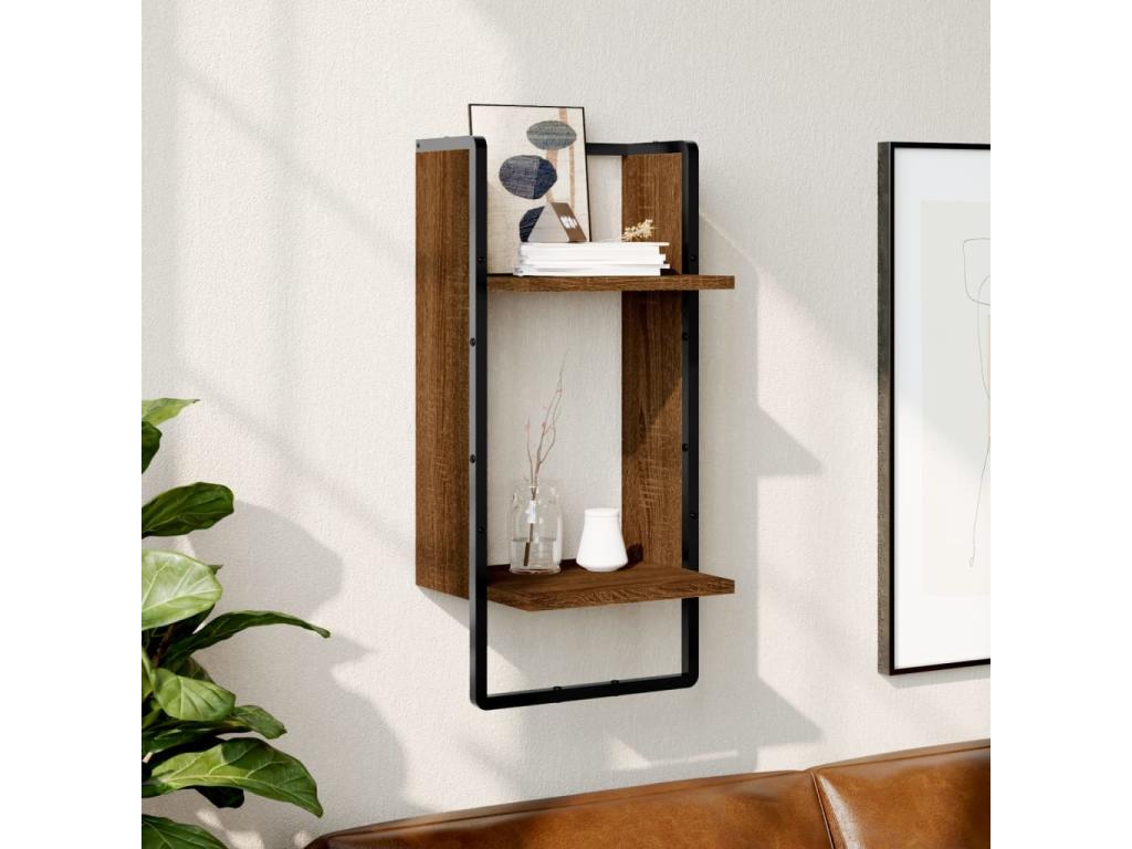 Wall shelf with brown oak bar 30x25x65 72484KPLB