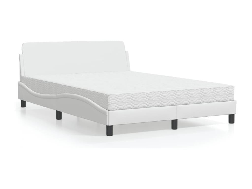 Bed with white mattress 120x200 cm faux leather 18544WSMR