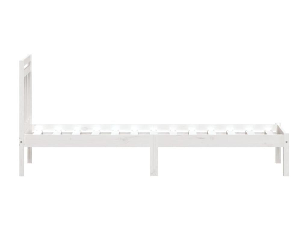 White solid wood bed frame without mattress 73361HNBI