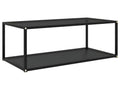 322898 Coffee Table Black 100x50x35 cm Tempered Glass 96258BKUB