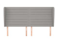 Headboard with wings, light grey, 183x23x118/128 cm, fabric, 18354GGFO