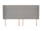 Headboard with wings, light grey, 183x23x118/128 cm, fabric, 18354GGFO
