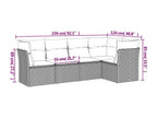 5-piece garden furniture set with cushions, beige woven resin, 41945EOLZ