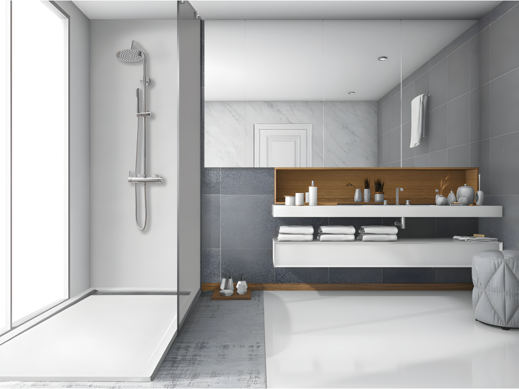 Sunmeub Extra Slim 70x160 cm shower tray with side grate, white, made of synthetic resin and marble powder, with free drain 23728NOXC