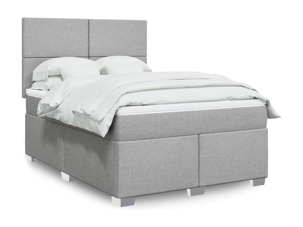Sunmeub bed base with mattress, light grey, 140x200cm, fabric, 63012QWPT