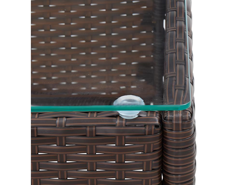 Sunmeub Premium - Coffee Table Brown 60x40x36 cm Woven Resin 07992ORFS