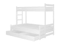 White bunk bed with storage for two sleeping spaces (90x200cm and 120x200cm) Sunmeub 34657YNGI