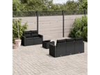 6-piece garden furniture set with cushions, black resin wicker 96668OKOO