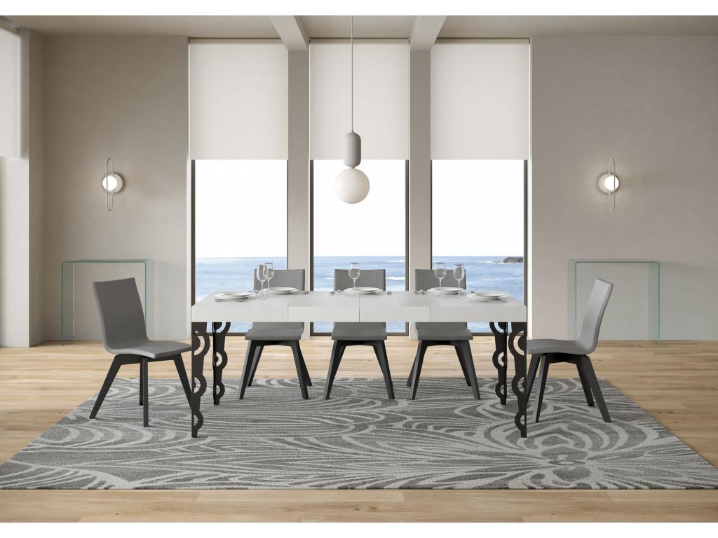 Karamay Premium Extendable Table 90x140/244 cm White Ash Anthracite Frame 69282MTYB