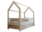 Cabin bed 90x190 with guardrail, slatted base and drawer included Sunmeub Wood 24801KGHS