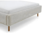 Upholstered adult bed 140x200cm with beige fabric headboard -L- 160 xW- 218 xH- 105cm 04789PRPL