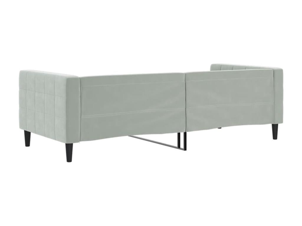 Light grey daybed 90x190 cm velvet 60508VNDT