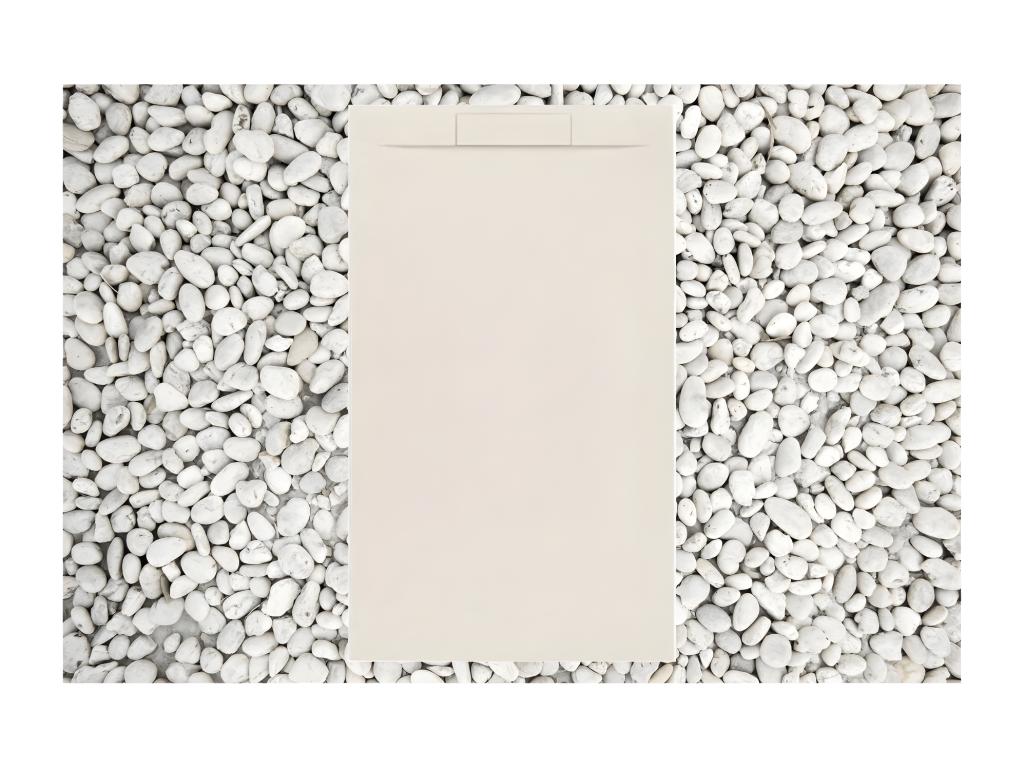 Sunmeub 180x85 cm shower tray, Sunmeub line, in resin and marble powder with marble resin side grate, 19835GXLG