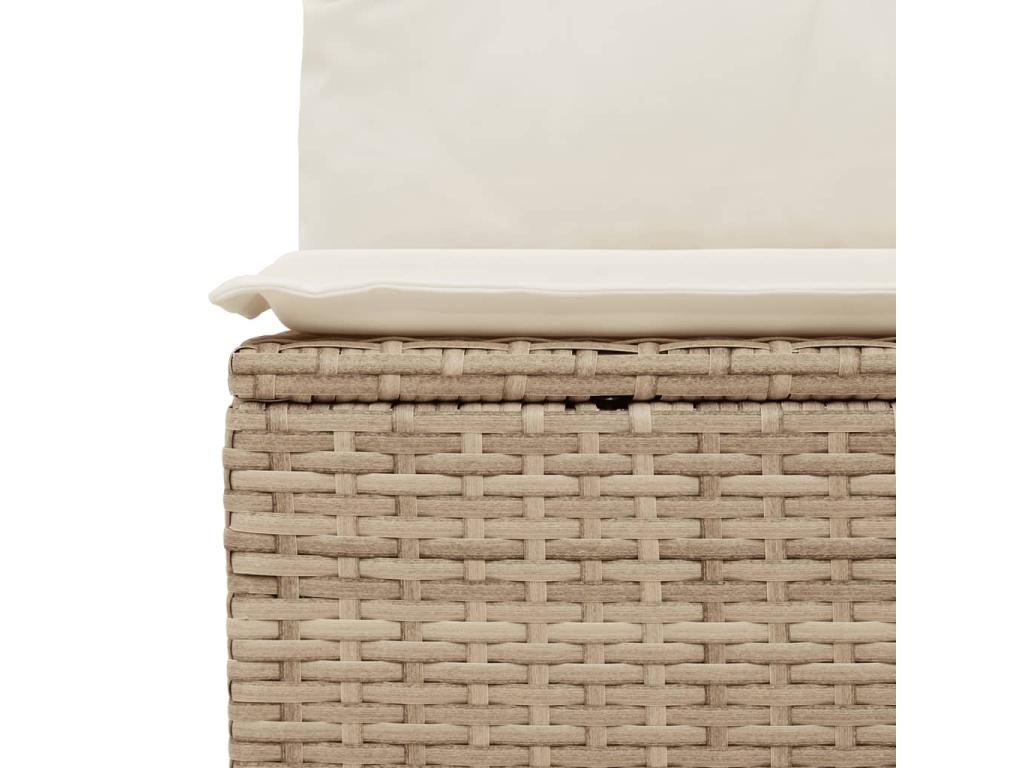 7-piece garden furniture set with cushions, beige woven resin 01231UIDS