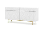 Storage chest 180x42x84cm Universal unit on gold legs KAYRA Matte white 92555NNPY
