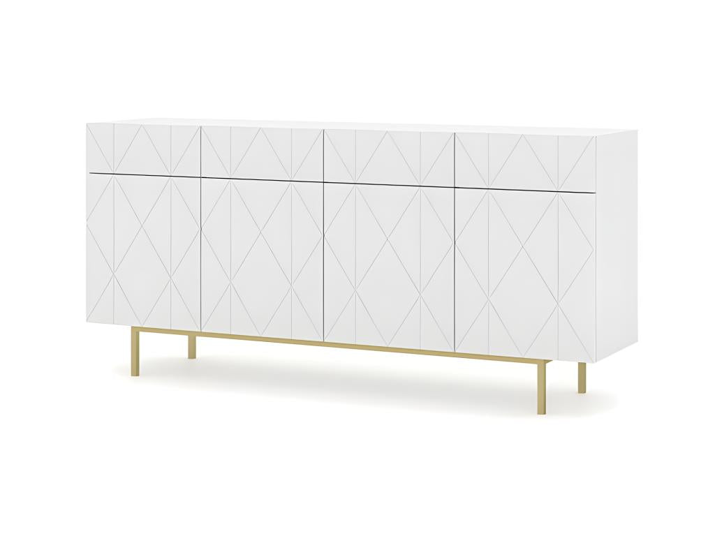 Storage chest 180x42x84cm Universal unit on gold legs KAYRA Matte white 92555NNPY