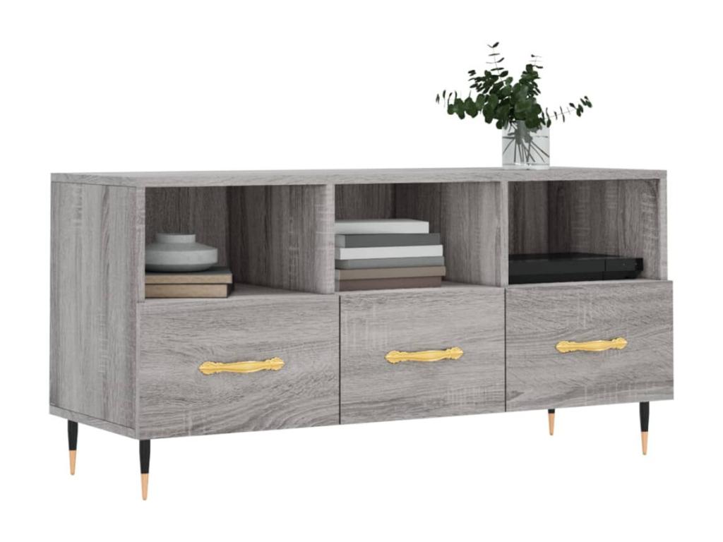 Sunmeub TV stand, grey, 102x36x50 cm, engineered wood, 53646GQLG