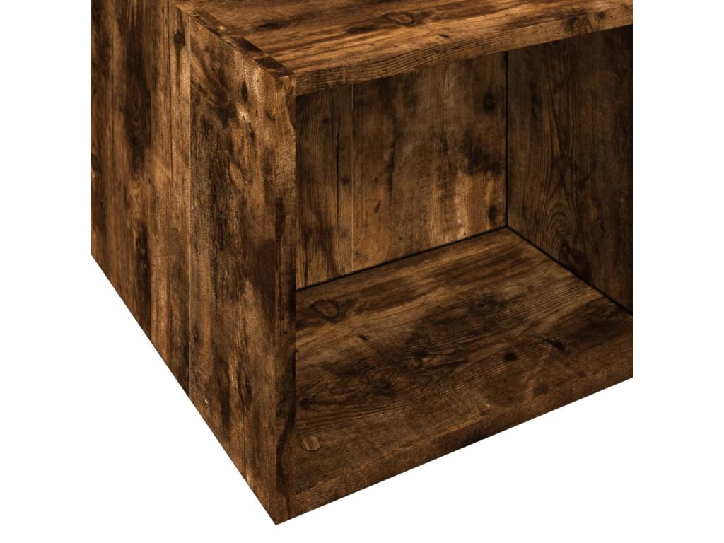 Smoked oak bed frame 140x200 cm engineered wood 86866TJWL