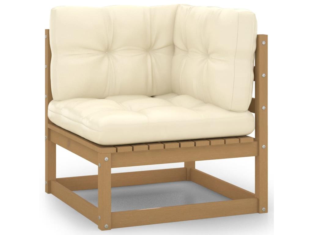 8-piece garden furniture set with cushions, honey brown pine wood, 13 21427CIZX