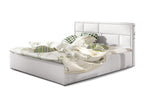 Sunmeub White Faux Leather Double Bed with Upholstered Headboard - 4 Sizes - 140x200 73505JPEJ
