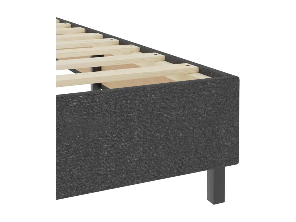 Upholstered bed base, dark grey fabric, 140x200 cm, 06512AUSL