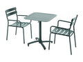 70x70 cm tilting patio table and 2 green armchairs set 40939TJTU