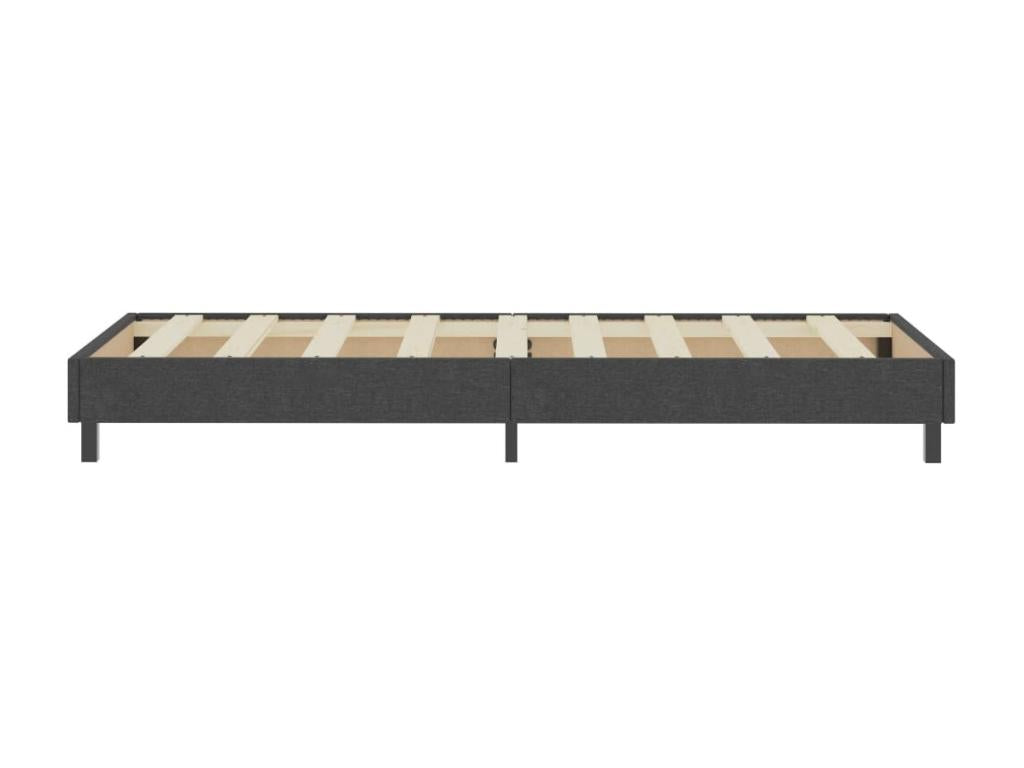 Dark Grey Fabric Mattress and Upholstered Bed Base Set 80x200 2 67523OSTE