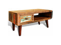 Sunmeub 89492JQEI Rectangular Coffee Table with 1 Drawer in Recycled Solid Wood
