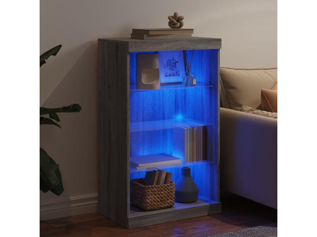 Sideboard with LED lights, Sunmeub grey, 60.5x37x100 cm, 08024QPWP