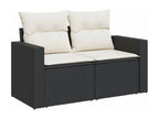 13-piece garden furniture set with cushions, black wicker resin, 85145SIHP